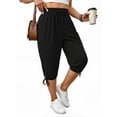 thumbnail image 4 of WellSize Plus Size Capris Pants for Women Lightweight Casual Joggers with Pockets Loose Fit High Waisted Pants, 4 of 8