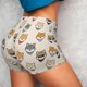 thumbnail image 4 of Balery Shiba Head Face Pantalones cortos de entrenamiento estampados para mujer, sin costuras, ajustados, para gimnasio, yoga, correr, deportes, ejercicio activo, fitness.-XX-Large, 4 of 8