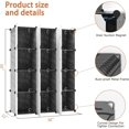 thumbnail image 3 of Closet Organizer,12-Cube Storage with Doors,Closet Organizers and Shelves,Portable System,Clothes Organizer Shelf for Bedroom,Wardrobe,White,Black (SLZWJDM-12-BW), 3 of 14