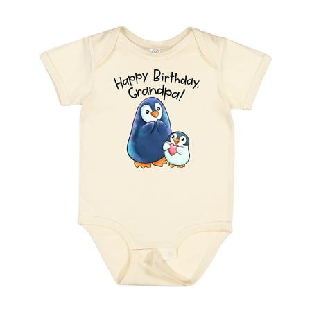 

Inktastic Happy Birthday Grandpa!- Cute Penguins Gift Baby Boy or Baby Girl Bodysuit