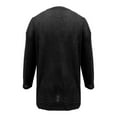 thumbnail image 4 of Breezora Haut à Manches Longues et Col Rond pour Femmes, Texture Gaufrée, Ourlet Fendu, Coupe Confortable, Chandail Décontracté, Blouse Extensible Douce, Taille m, Noir, 4 of 7