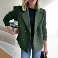 thumbnail image 3 of Yigetop Sweater Blazer, Women's Lapel Knitted Patchwork Sleeve Casual Coat Cropped Double Breasted Suit Sweater for Women Blazer Sweaters for Women Green 5XL, 3 of 7