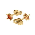 thumbnail image 2 of Clara Pucci 0.5Ct Red Princess Cut VVS1 Push Back Stud 18k Solid hypoallergenic Gold Designer Earrings For April, 2 of 7