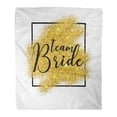 thumbnail image 1 of NUDECOR Flannel Throw Blanket Attractive Bachelorette Party Lettering Golden Particles Team Bride Beautiful Soft for Bed Sofa and Couch 50x60 Inches, 1 of 1