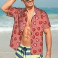 thumbnail image 7 of Honeii Red Strawberry Print Men’s Hawaiian Shirt,Classic Button-Down Short Sleeve Shirt, for Beach, Vacation, and Outdoor Activities,Large, 7 of 7
