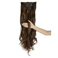 thumbnail image 2 of 7Pcs 16 Clips 24 Inch Hair Extensions Thick Curly Straight Full Head Clip in Double Weft Hair Extensions, 2 of 6