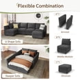 thumbnail image 5 of Marrber Convertible Modular L-Shaped Sectional Couch, 5 Seats Corner Sofa with Storage Ottoman for Living Room Small Space, Polyester Grey, 5 of 8