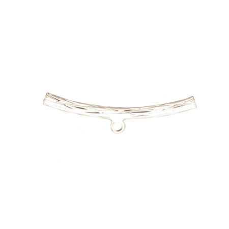 - Curved Tube Bead With Single Ring, Fancy Diamond Cut Pattern, Silver-Plated Brass 25x2mm Sold per pkg of 15