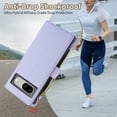 thumbnail image 6 of Allytechgroup Google Pixel 6 Wallet Case with Cards Holder Zipper Pocket, RFID Blocking Hand Wrist Shoulder Strap Stylish Girls Women Phone Case for Google Pixel 6, Lightpurple, 6 of 9