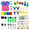 thumbnail image 1 of Sponge Painting Brushes Kits Toddler Early Learning Sponge Paint Tools 63 Pack, 1 of 5