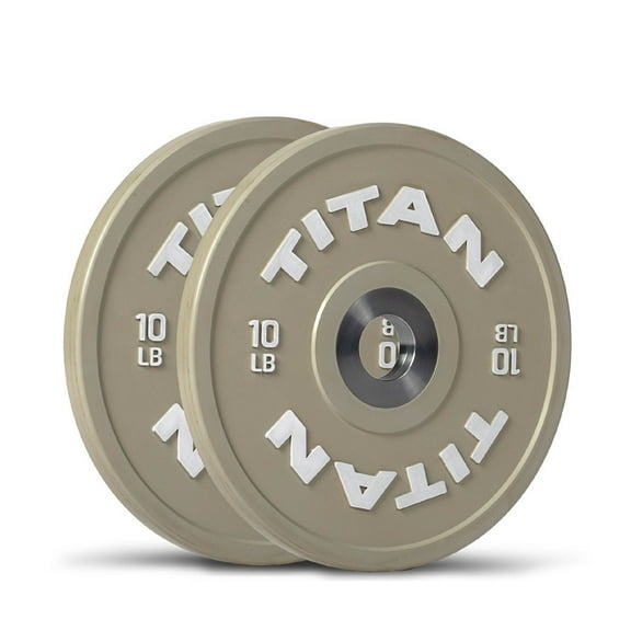 Titan Fitness Elite 10 LB Pair Grey Elite Competition Bumper Plates