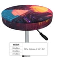 thumbnail image 4 of Lsque Neon Sunset Cyberpunk Cityscape Pattern Round Bar chair cushion covers Velvet Fabric Premium Comfort Protects from Scratches and Stains for 14-17 Inch Chair-12 inch, 4 of 7