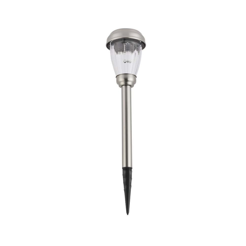 Outdoor silver LED 3000K pathway light in pack of 6