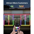 thumbnail image 2 of 20FT LED Storefront Lights for Business – DIY 16M Color Waterproof Window Light with Remote & App Control, 44 Modes Changing and Timer LED Strip Lights for Restaurants, Bars, Cafes, Stores, Windows, 2 of 9