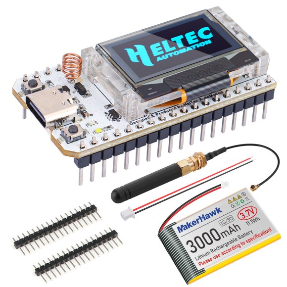 Placa de desarrollo ESP32 LoRa V3 con batería de 3000 mAh MakerHawk