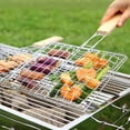 thumbnail image 2 of Djiypn Foldable Barbecue Grilling Basket - Perfect BBQ Tool for Fish, Meat & Vegetables with Comfortable Wooden Handle - Ideal for Outdoor Grilling Enthusiasts, 2 of 9