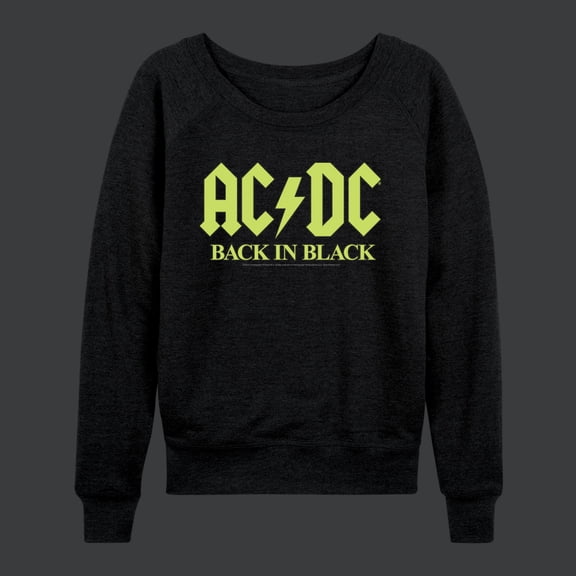 ACDC - Glow In The Dark - Back In Black - Women's Lightweight French Terry Long Sleeve Shirt