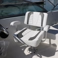 thumbnail image 2 of NORTHCAPTAIN Pontoon Boat Seat Captain Bucket Seat with Armrest,White/Charcoal, 2 of 6