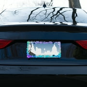 Auto Drive 3D Butterfly Chameleon Chrome Metal License Plate Frame