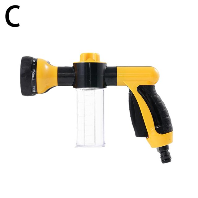 Minost Garden Hose Nozzle Spray with 8 Patterns, Foam Control for Cleaning Cars and Windows, Easy to Use