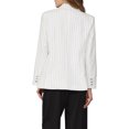 thumbnail image 3 of INSPIRE CHIC Women's Striped Blazers Lapel Collar Chain Decor Long Sleeve Work Office Jackets L White, 3 of 5