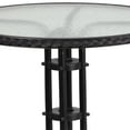 thumbnail image 6 of Flash Furniture Lila 28'' Round Glass Metal Table with Black Rattan Edging and 2 Black Rattan Stack Chairs, 6 of 11