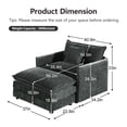 thumbnail image 2 of MIKIBAMA Grey Chenille Accent Chair with Ottoman for Living Room, Bedroom, Office Lounge, Reading - Adult, 2 of 7