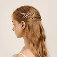 thumbnail image 6 of Miallo Gold Wedding Hair Comb - Vintage Crystal Bridal Headpiece - Leaf Hair Accessories for Bride, 6 of 7