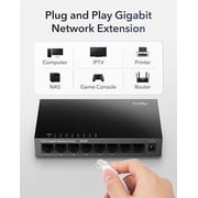 Cudy GS108 8 Port Gigabit Unmanaged Ethernet Network Switch , Ethernet Splitter Plug & Play Fanless Metal Design Shielded Ports Traffic Optimization