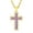 02-amethyst-Feb, variant on Cross Necklace for Women Christian Pendant Necklace 3A Cubic Zirconia Stainless Steel 18k Gold Plated 18 Inches Chain