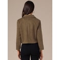 thumbnail image 4 of DARING DIVA Women's Faux Suede Long Sleeve Button Down Short Jacket Coat S Brown, 4 of 6
