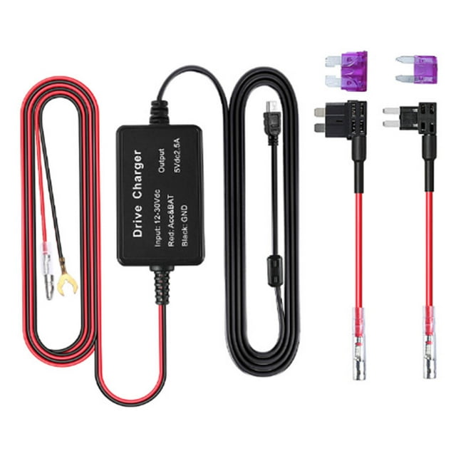 Oubit Chargeur de Caméra de Tableau de Bord, Kit de Fil Rigide pour Caméra de Tableau de Bord Transformant la Tension, Kit de Fil Rigide pour Caméra de Tableau de Bord, Performance Éprouvée