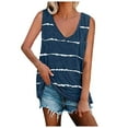 thumbnail image 2 of TrendVibe365 Summer Tank Tops for Women Tunic Stripe Shirts Sleeveless Tees Blouse V Neck Tshirts Loose Fit Pullovers Clothes, 2 of 4