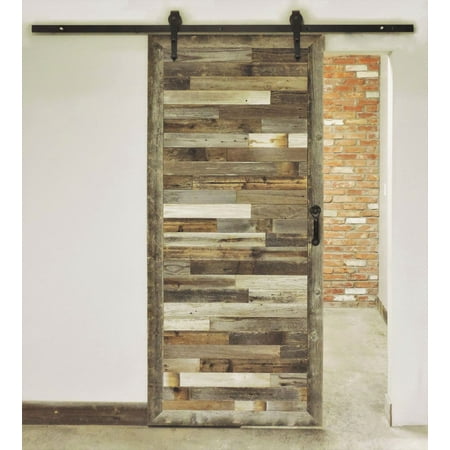 AllBarnWood "Bretton" Style Rustic Reclaimed Wood Sliding Barn Door, Decorative Farmhouse Indoor, Interior, Inside Hanging doors for House and Home.