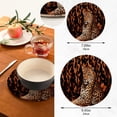 thumbnail image 3 of Coolnut Leopard Print Round Woven Potholders Set Trivets for Hot Dishe Heat Resistant Non-Slip Trivets for Cooking and Baking Kitchen Home Decor, 3 of 7