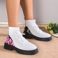 thumbnail image 4 of Styesk Bottes pour Femmes Bottines Rétro Élastiques pour Femmes Mode Talon Plat Bout Rond Talon Plat Fronces Chaussures Tricotées Brodées Bottes de Travail pour Femmes, 4 of 7