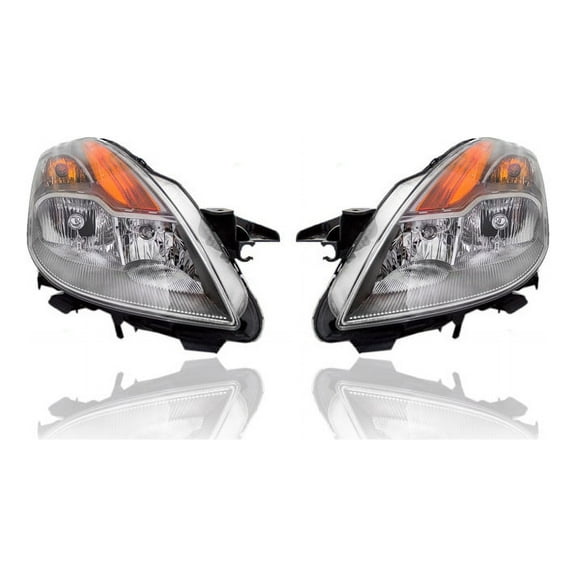 Headlight Assembly - Compatible/Replacement for '08-09 Nissan Altima Coupe Base/S/SE - Halogen - Pair, Left Driver   Right Passenger Set - 26010JB10A, 26060JB10A
