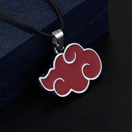 faux leather necklace with Itachi headband charm Naruto sterling silver 