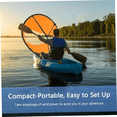 thumbnail image 4 of Red Kayak Sail Paddle, Downwind Sail Kit Kayak Downwind Sail Portable Folding Sail, 4 of 6