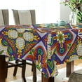 thumbnail image 3 of Coolnut Mexican Talavera Tile Ceramic Tablecloth Durable Square Table Cloth Waterproof Stain Proof Camping Tablecloths for Outdoor Picnic Family Dinner Restaurant 60 x 90 Inch House Decor, 3 of 7