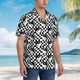 thumbnail image 3 of Balery Ying Yang Checkered Camisas hawaianas de manga corta para hombre, camisas playeras de corte holgado, camisas de vacaciones con botones,3X-Large, 3 of 7