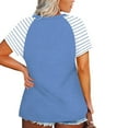thumbnail image 5 of Fesfesfes Plus Size Tops for Womens Casual Tunic Striped Printed Raglan Short Sleeve T-Shirts V-Neck Tops Blouse XL(US:10), 5 of 7