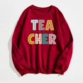 thumbnail image 5 of Chandail en Molleton Imprimé à Col Rond pour Femmes Chandail Décontracté à Manches Longues pour Enseignants Étudiants Vacances Collation des Grades Anniversaire Automne Hiver Blouse Douce et Confortable, 5 of 5