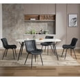 thumbnail image 1 of COZONY Mid Century Dining Chairs Set of 2, PU Upholstered Kitchen Chairs with Metal Legs & Backrest, Modern Armless Chairs for Kitchen, Dining Room, Living Room, Max Load 300Lbs, White, 1 of 8