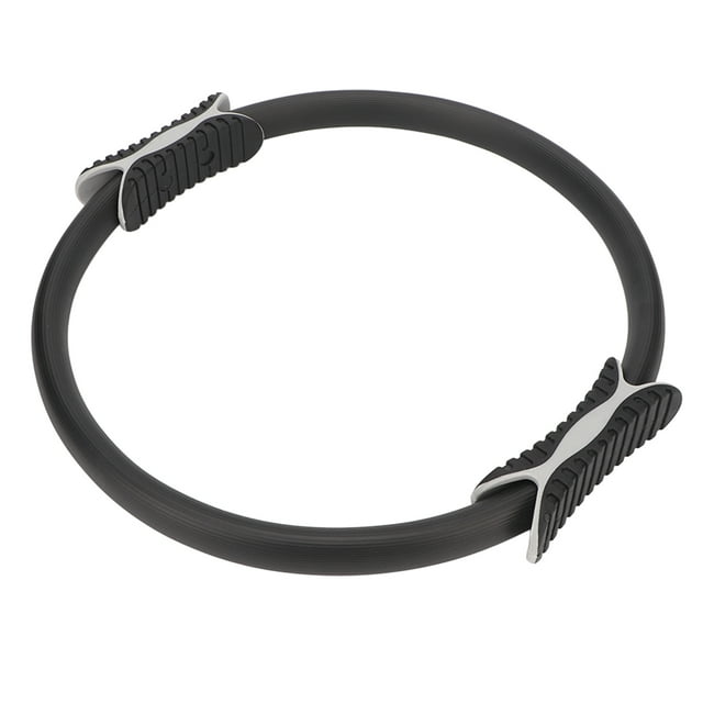 Pilates Circle, Pilates Ring Foam Padded Handle Exercise Elastic For Home Black,Grey