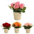 thumbnail image 5 of yaaqii Artificial Rose Flower Small Tree Pot Fake Plants Potted Decoration Garden Decor, 5 of 8
