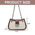 thumbnail image 2 of Small retro high-grade one-shoulder French chain baguette bag is suitable for daily dating.-brown, 2 of 5