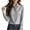 Gray-06, variant on Women's Hidden Button Down Dress Shirt, Long Sleeve Work Blouse, Elegant Solid Color Office Top