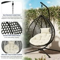 thumbnail image 3 of Indoor Outdoor Hammock Chair With Stand, Rattan Egg Swing Hanging Chair With Cushion For Balcony Bedroom Garden, 3 of 12