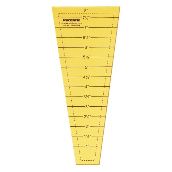 Traceease Trace Simple Trace Stable, Easy Dresden Quilting Ruler Template, Sewing Ruler for Drawing & Handmade Quilting Printed Measurements Plastic Stencil, 8.8 cmx 20.3 cm